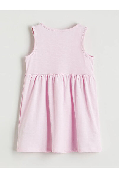 LC Waikiki Ροζ εμπριμέ φόρεμα για κορίτσια