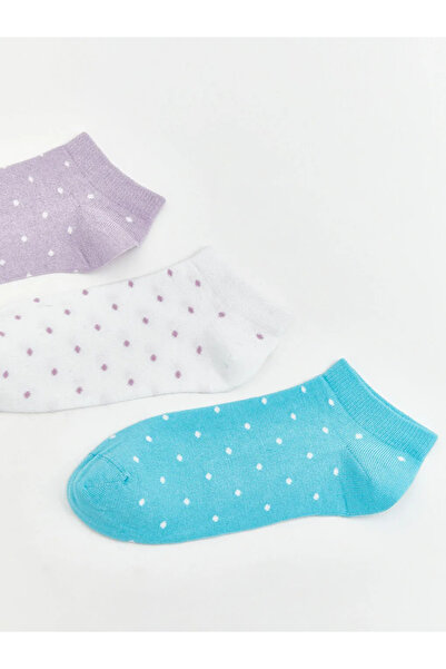 LC Waikiki Ροζ πουά κοριτσίστικες κάλτσες-μποτάκια 3 τεμαχίων