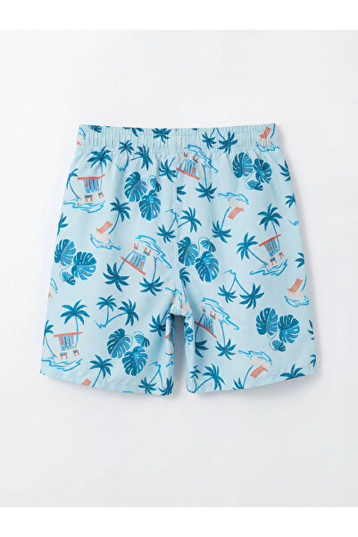 LC Waikiki Λευκό μπλουζάκι με λαιμόκοψη ποδηλάτου και σορτς κολύμβησης για αγ...