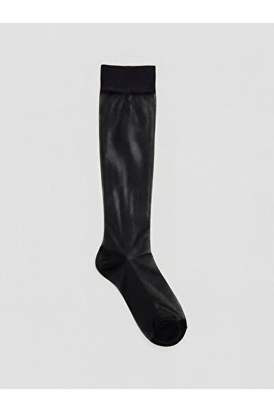 LC Waikiki Μαύρες γυναικείες κάλτσες 15 ντενιέ μέχρι το γόνατο, σετ 2 τεμαχίων