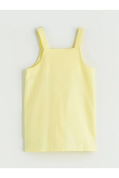 LC Waikiki Κίτρινο φόρεμα σαλοπέτα για κορίτσια με κουμπιά μπροστά