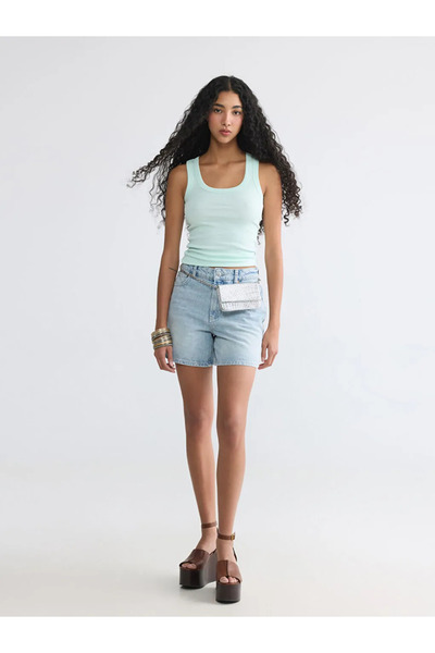 LC Waikiki Πράσινο γυναικείο φανελάκι με λαιμόκοψη U