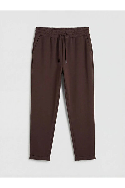 LC Waikiki Γυναικείο παντελόνι αθλητικό καφέ με ελαστική μέση, απαλό στο περι...