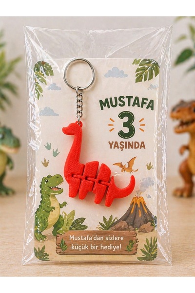 redbuttonkidsstore 10 قطع من سلسلة مفاتيح دينو كهدية خاصة لأعياد الميلاد (قاب...