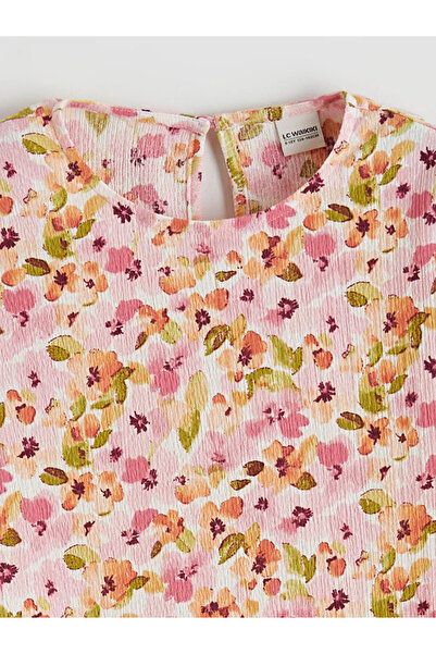 LC Waikiki Ροζ φλοράλ φόρεμα για κορίτσια