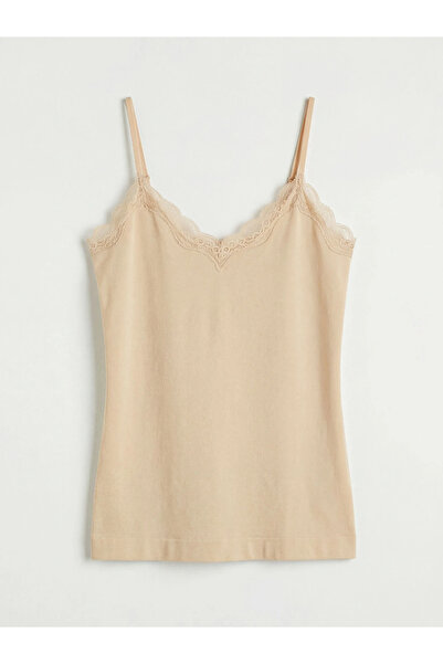 LC Waikiki Ροζ γυναικείο εσώρουχο με λαιμόκοψη V και δαντελωτά λουράκια