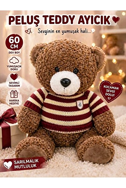 JOYFUL CHİLD 60 CM Dev Peluş Teddy Ayıcık – Yumuşacık Büyük Boy Sevimli Ayı Ç...