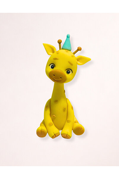 FigurinArt Φιγούρα τούρτας από ζαχαρόπαστα - Καμηλοπάρδαλη - Χειροποίητη