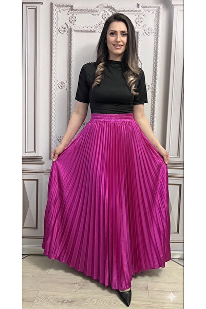 styleFlex Fusta lunga plisata si eleganta cu talia pe elastic