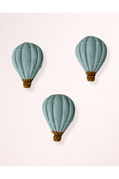 FigurinArt Σετ φιγούρων τούρτας από ζαχαρόπαστα - 3 x Αερόστατα - Χειροποίητο