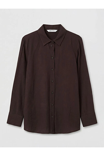 LC Waikiki Γυναικείο πουκάμισο με καφέ υφή