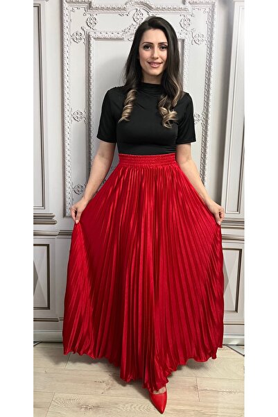 OnlyForYou Fusta lunga plisata si eleganta cu talia pe elastic