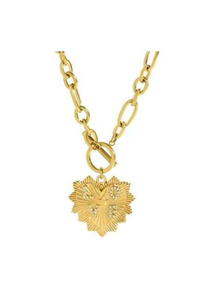 Swen Collection Zirkon LOVE Yazılı Kalp İkonlu Vip Kolye