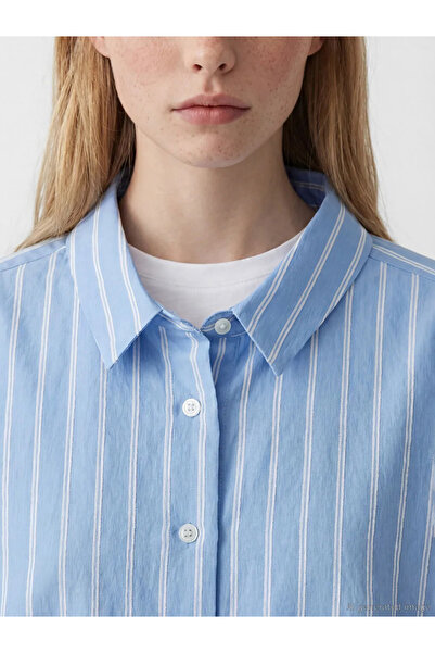 LC Waikiki Γυναικείο πουκάμισο Oversize με μπλε ρίγες