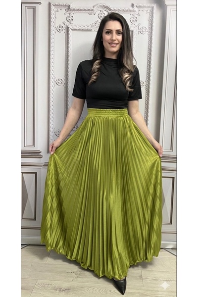 styleFlex Fusta lunga plisata si eleganta cu talia pe elastic