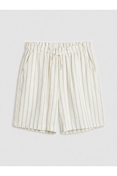 LC Waikiki Striped Girls' Muslin Shorts