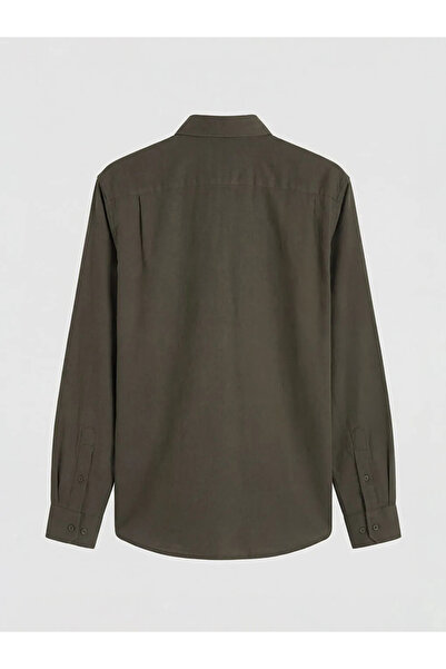 LC Waikiki Ανδρικό πουκάμισο Dobby σε κανονική εφαρμογή χακί