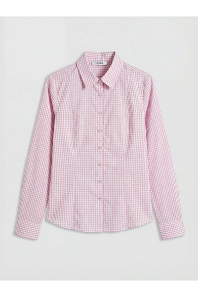 LC Waikiki Ροζ καρό γυναικείο πουκάμισο