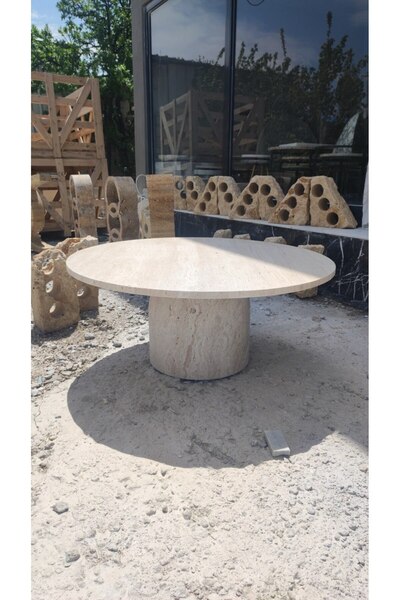 adomarmarblehandmadeandluxury Traverten Orta Sehpa çap 100