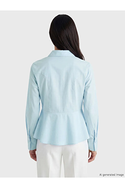 LC Waikiki Γυναικείο πουκάμισο Blue Poplin