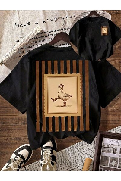 LELVANİ Γυναικείο μπλουζάκι με στάμπα πάπιας με καπέλο