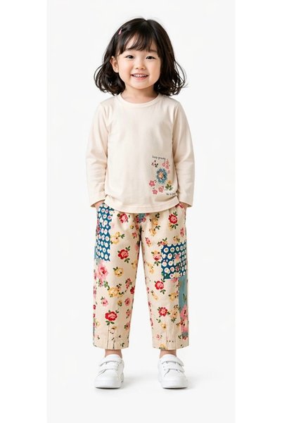 nk kids Limi Baby Girl & Children's Summer Soft Texture Linen Jacket Pants Thin Long Sleeve Badi 3-Piece Set