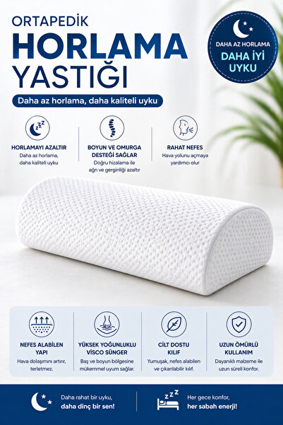 EpiRelax Ortopedik Horlama Yastığı Visco Boyun Destekli Nefes Alabilen Anti H...
