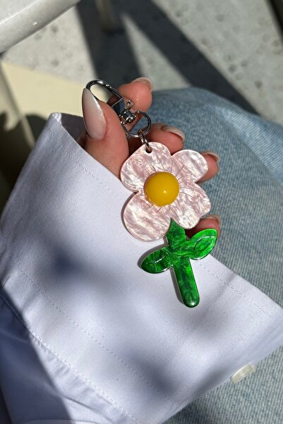 klovi Αξεσουάρ τσάντας με λουλουδάτο ασημένιο μπρελόκ