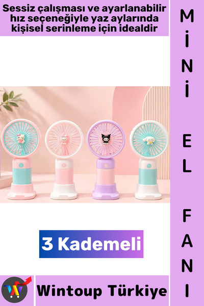 Wintoup #Vantilatör Gündelik Çanta Boy Seyahat Tipi Kompakt Taşınabilir Hafif...