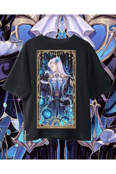 Le Savu Μπλουζάκι Genshin Impact με στάμπα, unisex, oversized