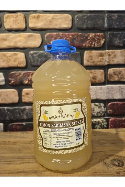 SIRR-I KADİM %100 Doğal El Yapımı Limon Sarımsak Sirkesi 3 Litre