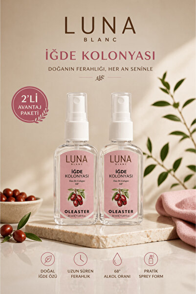 Luna Blanc İğde Kolonyası 2’li Set 50 ml Sprey Doğal İğde Kokusu Ferahlatıcı ...