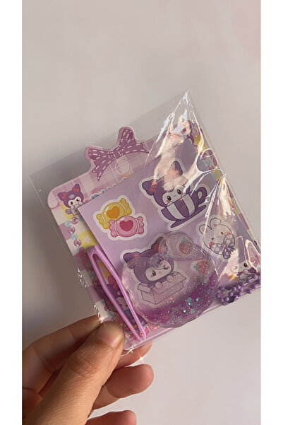 özgürce Kawaii Kuromi Anaktarlık Sticker ile Sulu Kendin Yap Çanta Süsü