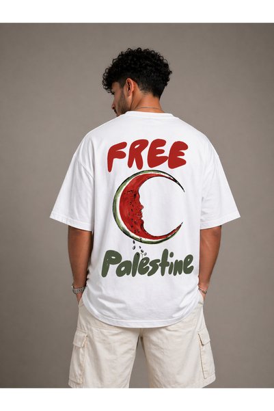 Nulivez Free Palestine Printed Oversize Unisex T-Shirt Streetwear Casual Fit