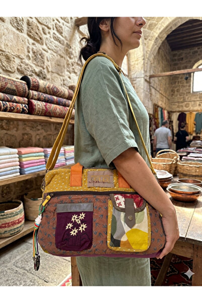 LTS bag Bohem vintage nakışlı çapraz çanta,Ayarlanabilir askılı postacı canta...