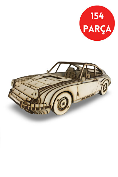Genel Markalar 3D Ahşap Araba Maketi Porsche 911 (BJ '64) Klasik Model, Kendi...
