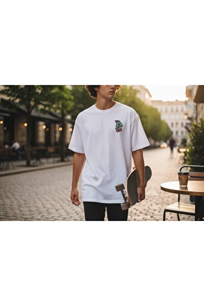 URBANTRENDSTORE Unisex Printed Casual Simple Basic Summer White T-Shirt Overs...
