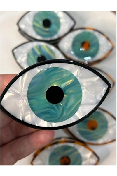 aysa stil Eye-Protecting Evil Eye Bead Bone Model Clip 1. Quality Brown Frame...