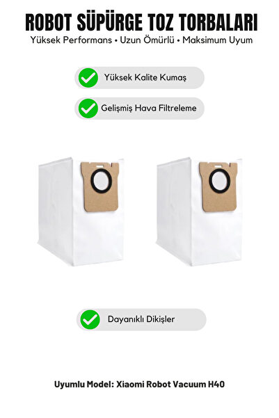 Asgard Grup Compatible with Xiaomi Xiaomi H40 (Ov51) Dust Bag 2 Pieces