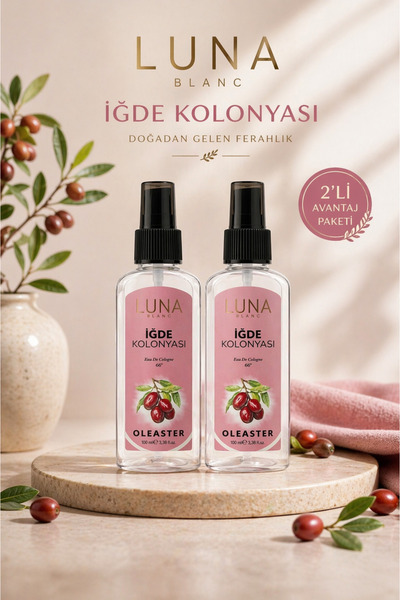 İğde Kolonyası 2’li Set 100 ml Sprey Doğal İğde Kokusu Yoğun Ferahlık