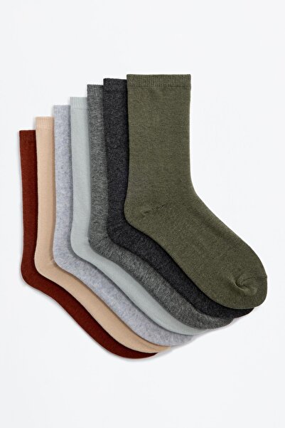 LEFTIES Düz uzun çoraplar (Pack 7)