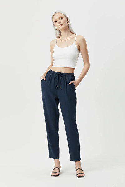No Matter What Ankle-Length Summer Trousers with Elastic Waistband