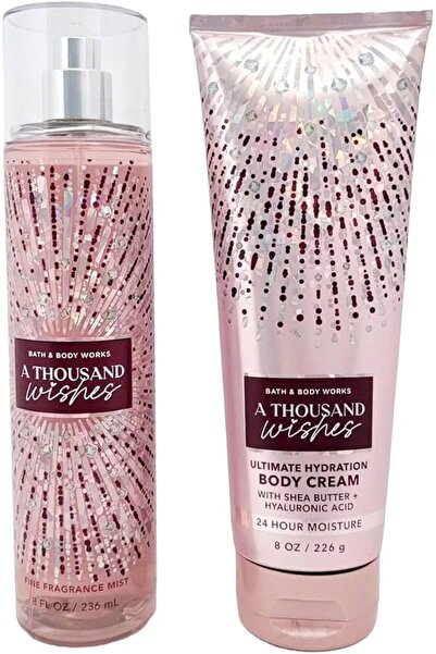 Bath & Body Works مجموعة هدايا - ألف أمنية - رذاذ عطري فاخر وكريم للجسم