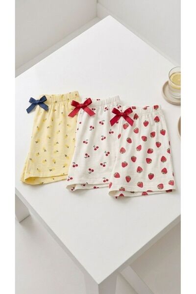 BLUE NIL Σετ 3 τεμαχίων βαμβακερό, λεπτό, αναπνεύσιμο, σατέν σορτς με λεπτομέ...