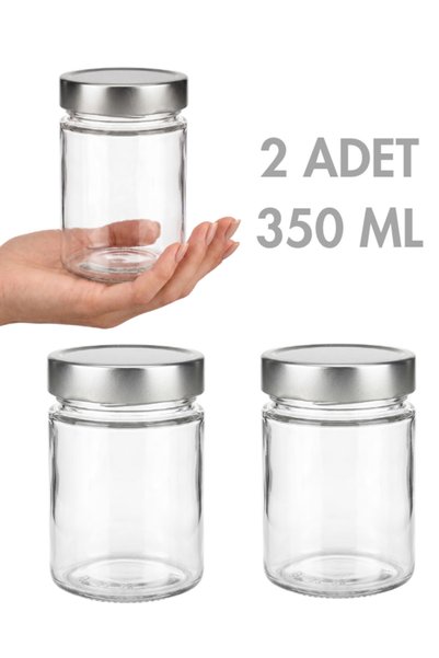 Milea 2 Pcs Silver Color Deep with Lid Transparent Jam Sauce Canned Peanut Bu...