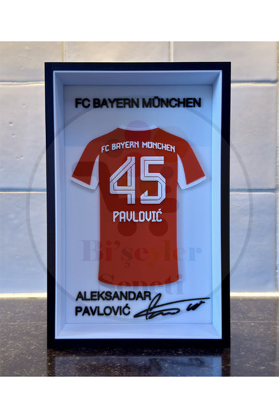 Bi'şeyler Sepeti Aleksandar Pavlović - Bayern Münih - Forma İmzalı Çerçeve He...