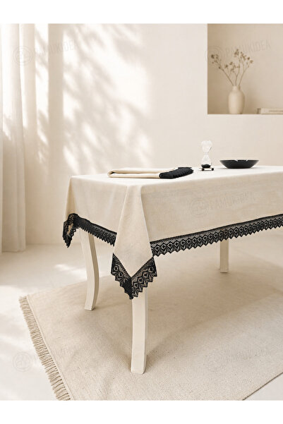 pamukidea Μαύρο Kopanaki Δαντελωτό 100% Βαμβακερό Αυθεντικό Ύφασμα Λινό Μπουλ...