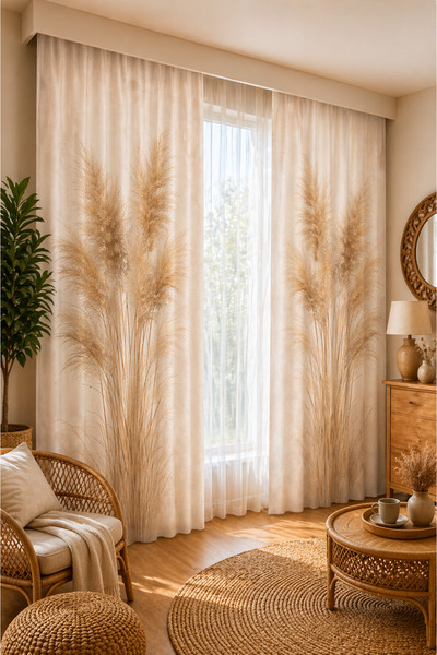 BEYDEX 2 adet 140x260 cm Ölçüsünde Şık Dekoratif Fon Perde Koleksiyon