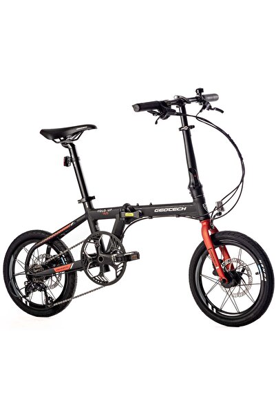 EMİNMOTOR Geotech Fold Up 16D 16 Jant 9 Vites HD Katlanır Bisiklet - Mat Siya...