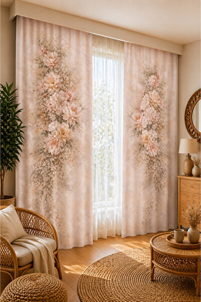 BEYDEX 2 adet 140x260 cm Ölçüsünde Şık Dekoratif Fon Perde Koleksiyon